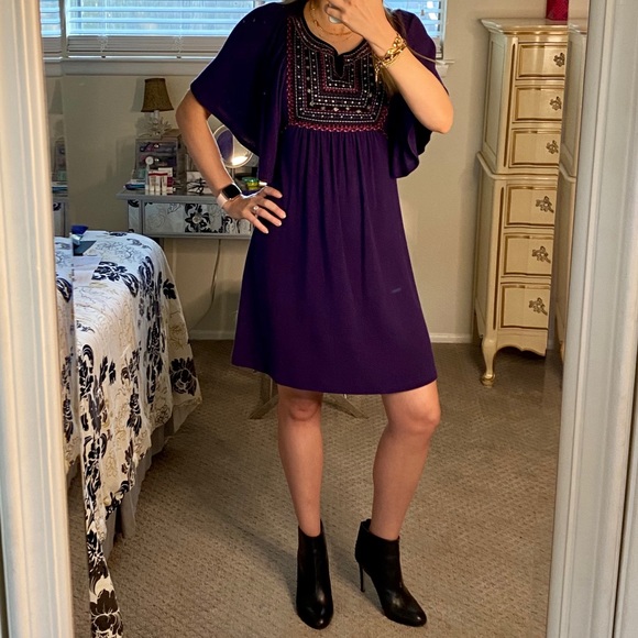 Purple sweater dress with tassel ties - Picture 5 of 10